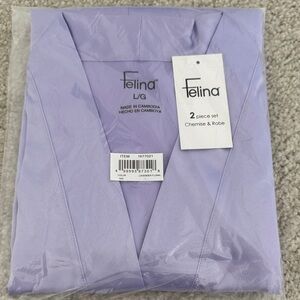 Felina Ladies Chemise and Robe Set, Lavender & floral, Large, NWT